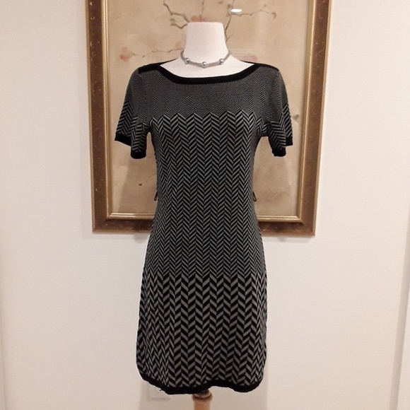 Vintage Style Herringbone Sweater Dress - Picture 3 of 5